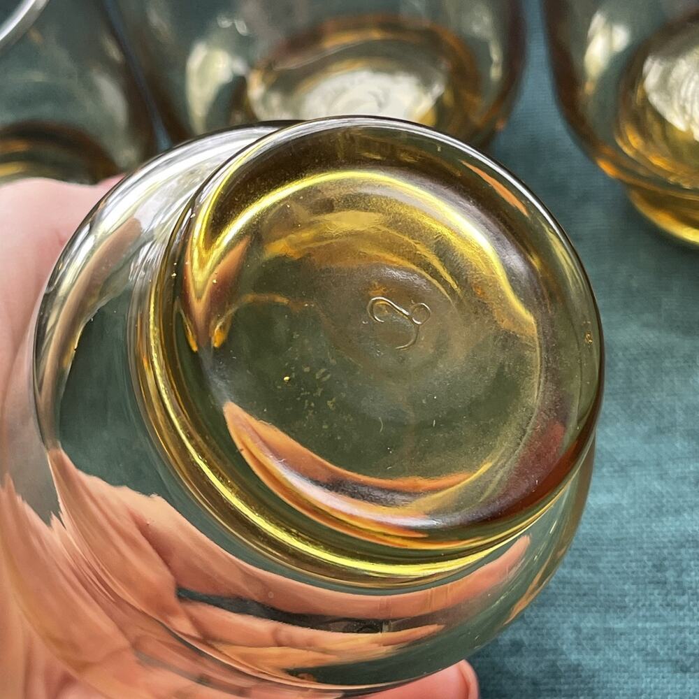 Vintage MCM Libbey "Malibou" (Tempo) Amber Juice/Rocks Glasses - Set of 4 - Picture 2 of 7